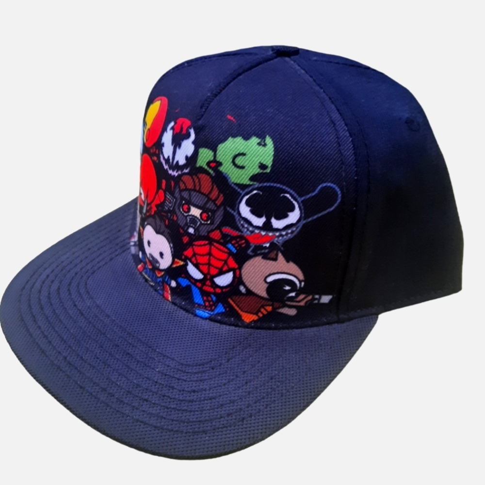 Marvel Superhero Cartoon Kawaii Character Baseball Cap Black Wool Blend 115665 - Picture 8 of 13